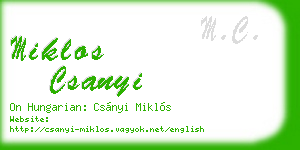 miklos csanyi business card